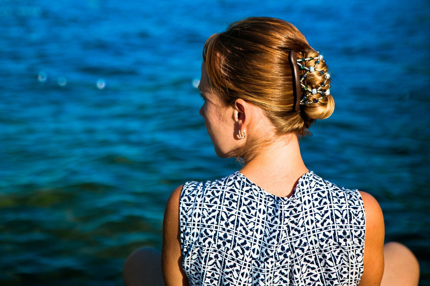 Gift for Her, Beaded Hair Accessory for Women and kids, Hair Accessory for Average and Thick Hair, Hair Clip, Hair Bun Holder, Updo, Elastic