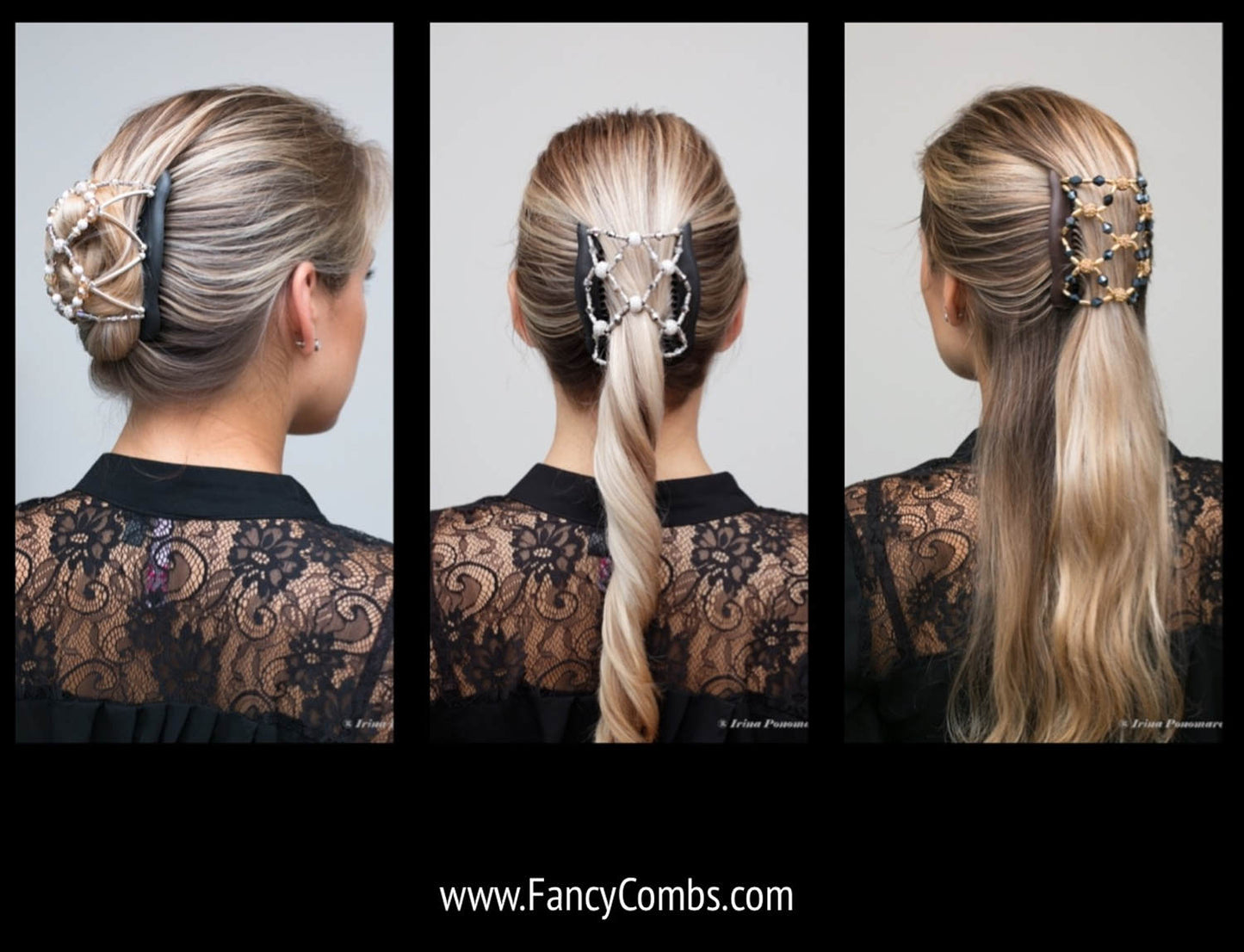 Gift for Her, Jeweled Hair Accessory, Bun Maker for Any Type of Hair, Hair UP Holder, Gift for Her, Wedding Clip Champagne Color