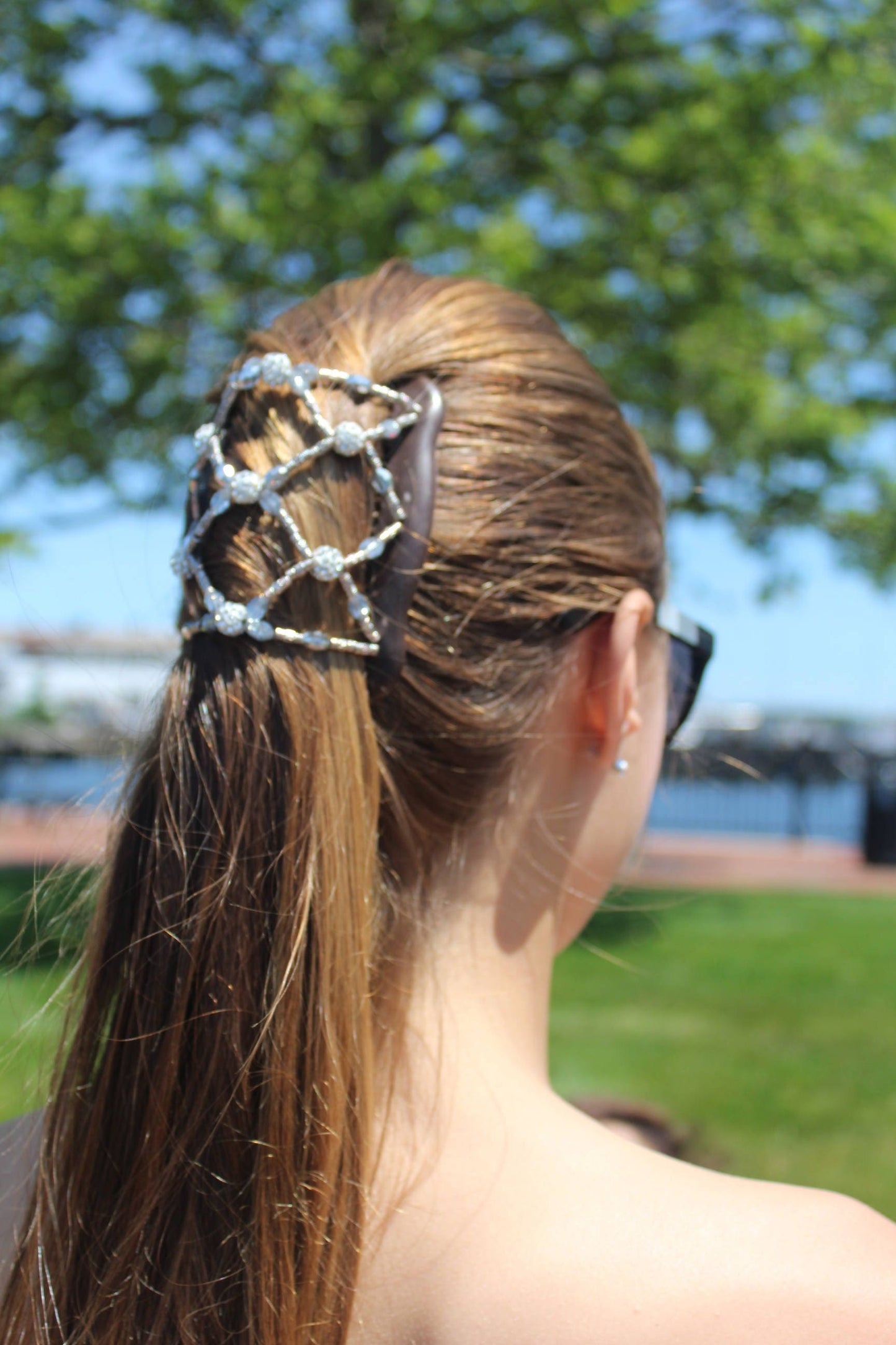 Decorative Beads Hair Clip for Women, Bun Maker, Holds Hair All Day and Won't Slide Out, Good For Average or Thick Hair
