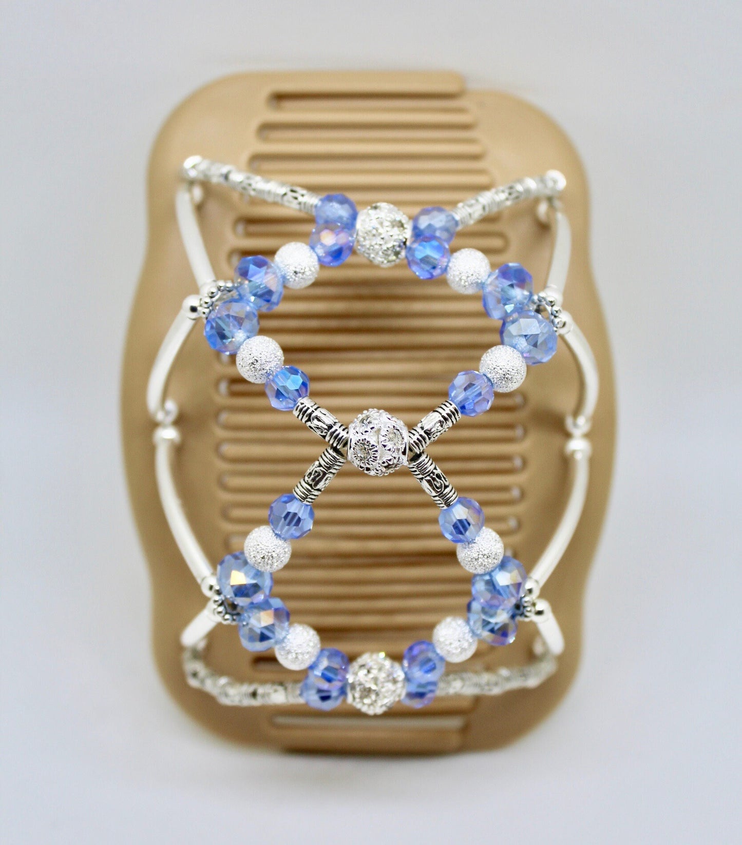 Fine Hair Clip, Light Blue Crystals, Magic Hair Clip, Lightweight, Perfect for Holding Thin, Fine or Shoulder Length Hair, It Won't Slide