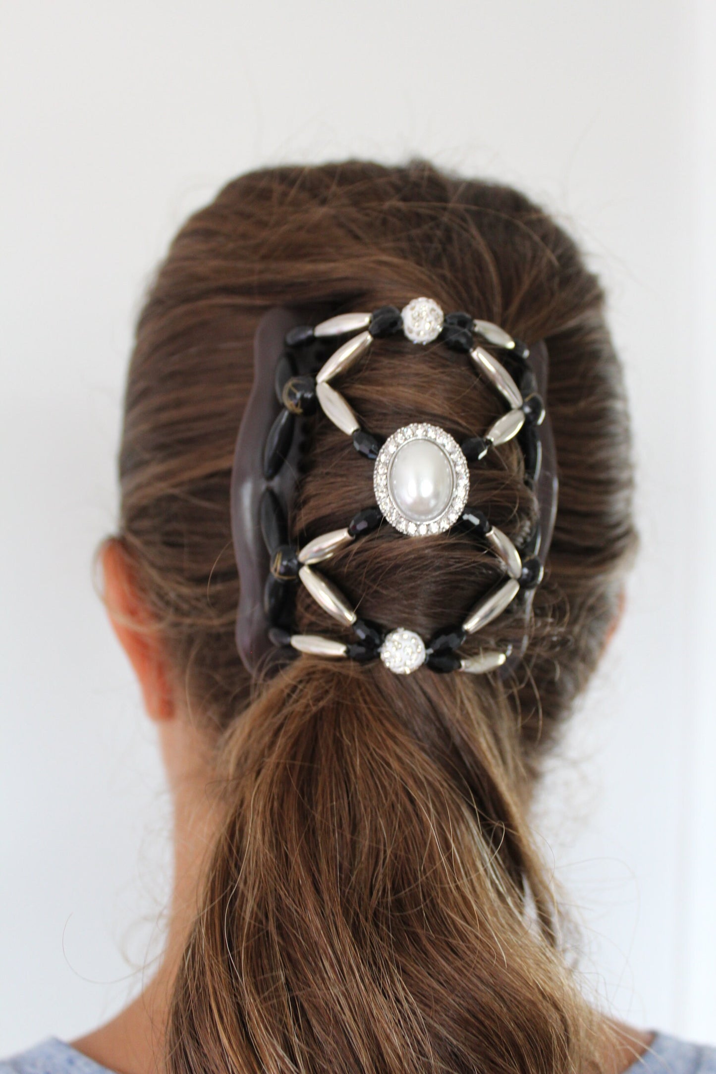 Hair Clip, Pearl Jewelry, Hair Accessory, Wedding Hair Clip, Hair Jewelry, Two Combs with Elastic, Fancy Barrette, Hair Bun Holder