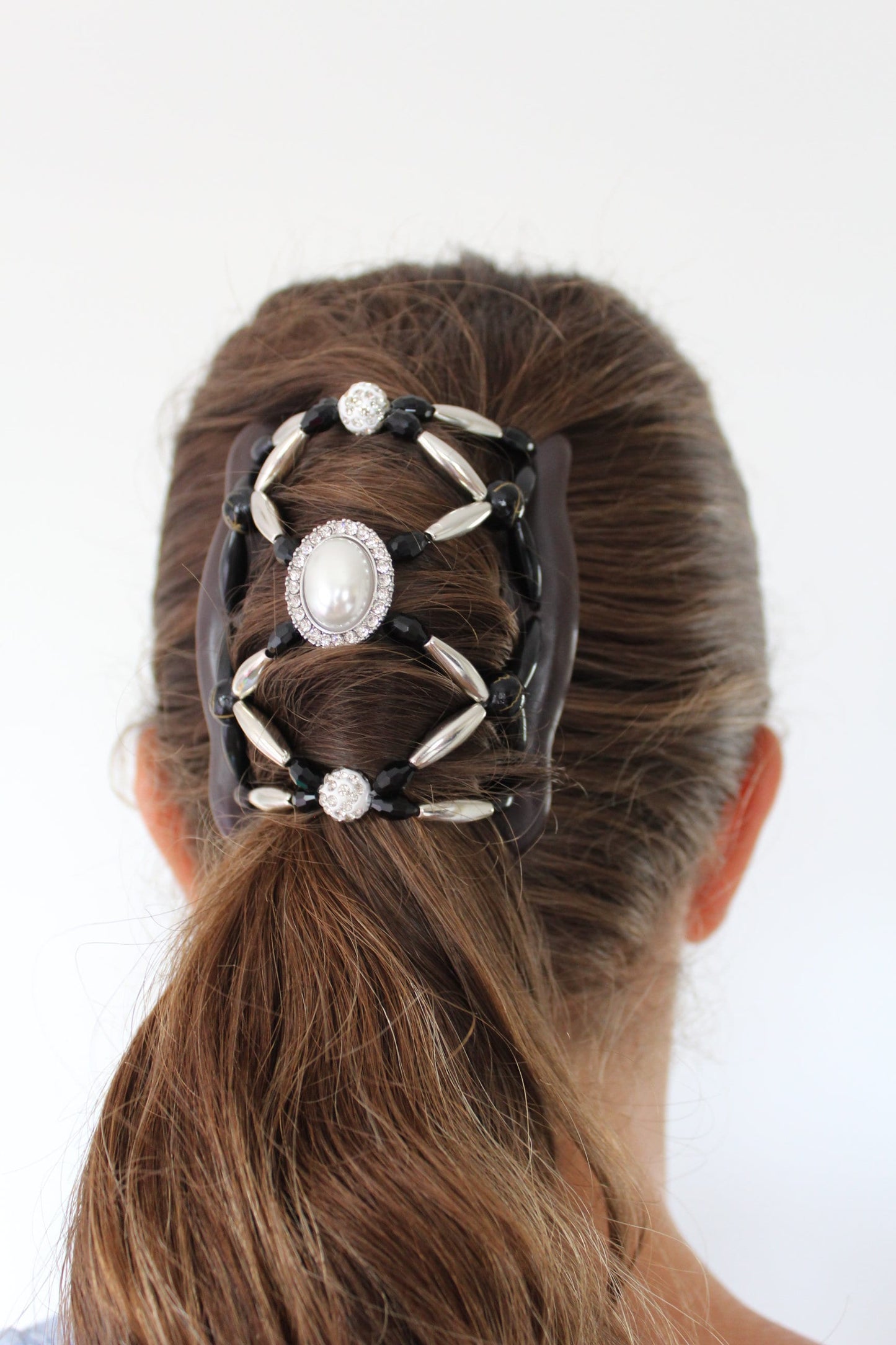 Hair Clip, Pearl Jewelry, Hair Accessory, Wedding Hair Clip, Hair Jewelry, Two Combs with Elastic, Fancy Barrette, Hair Bun Holder