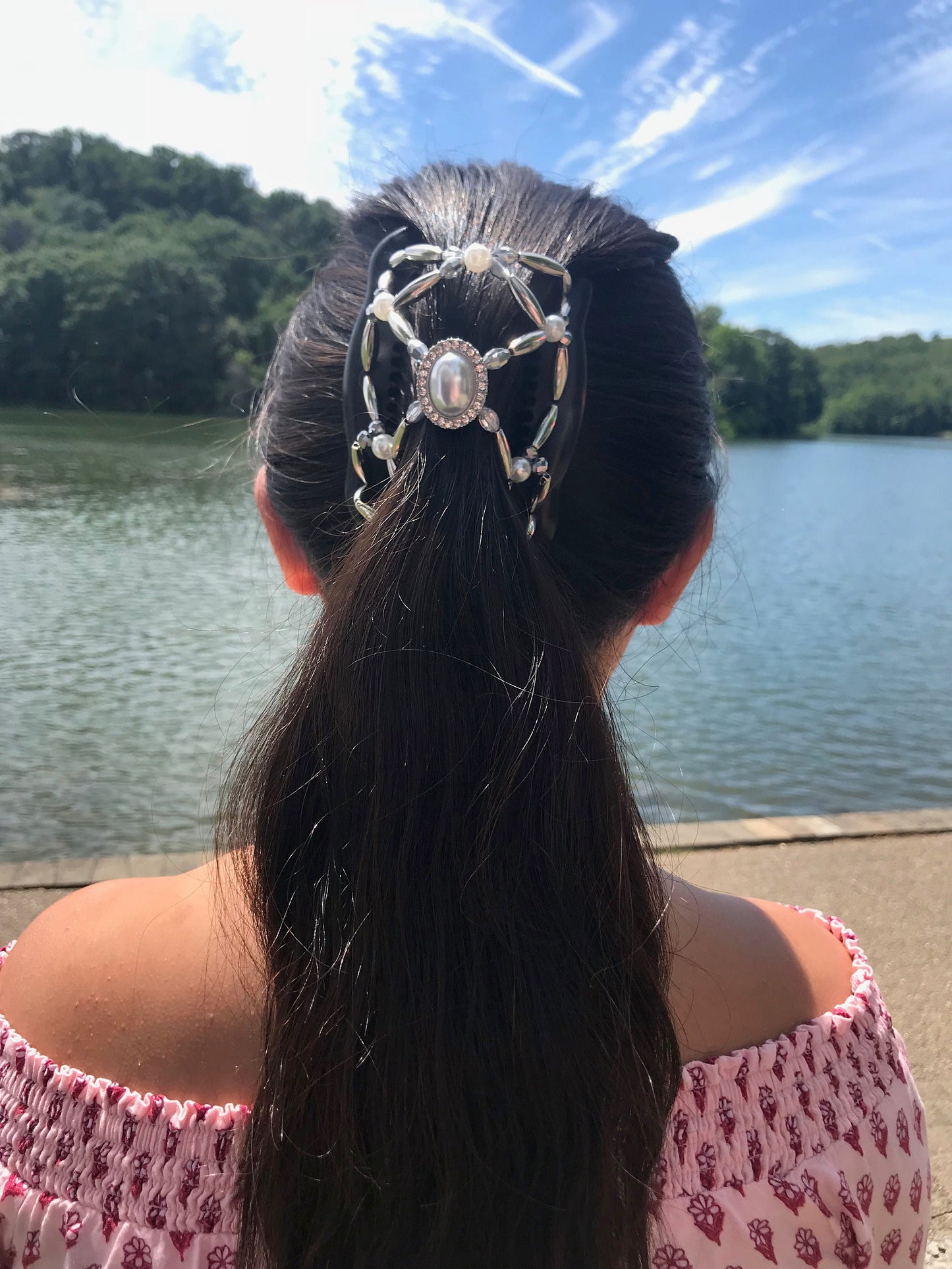 Pearl Hair Jewelry, Fancy Silver Plated Hair Accessory Holds Any Hair Type All Day Wedding Hair Barrette