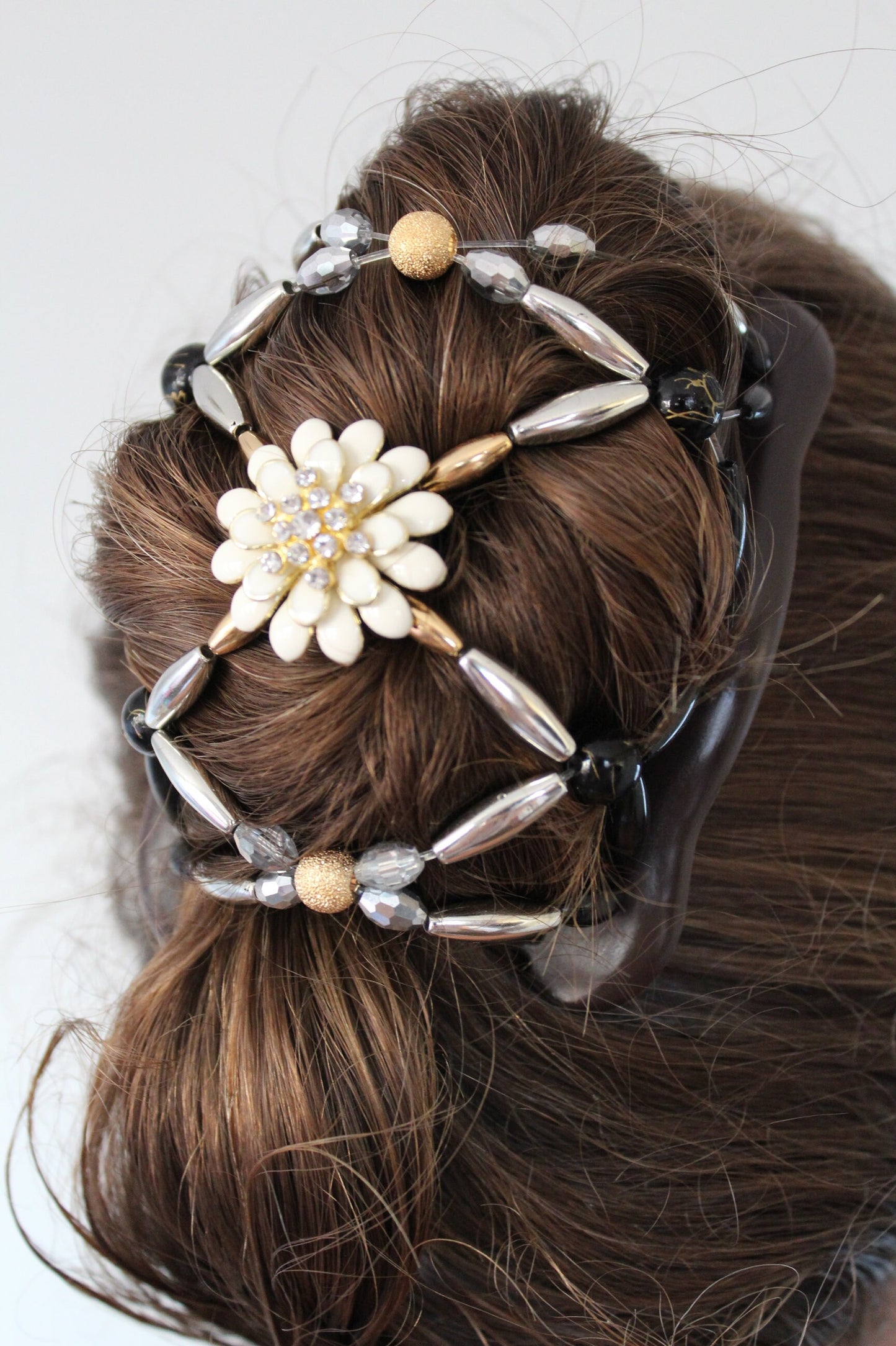 Elastic Hair Combs, Decorative Flower Beaded Hair Clip, Double Combs, Hair Clips for Thick Hair, Hair Bun, Hair Up Do, Hair Jewelry