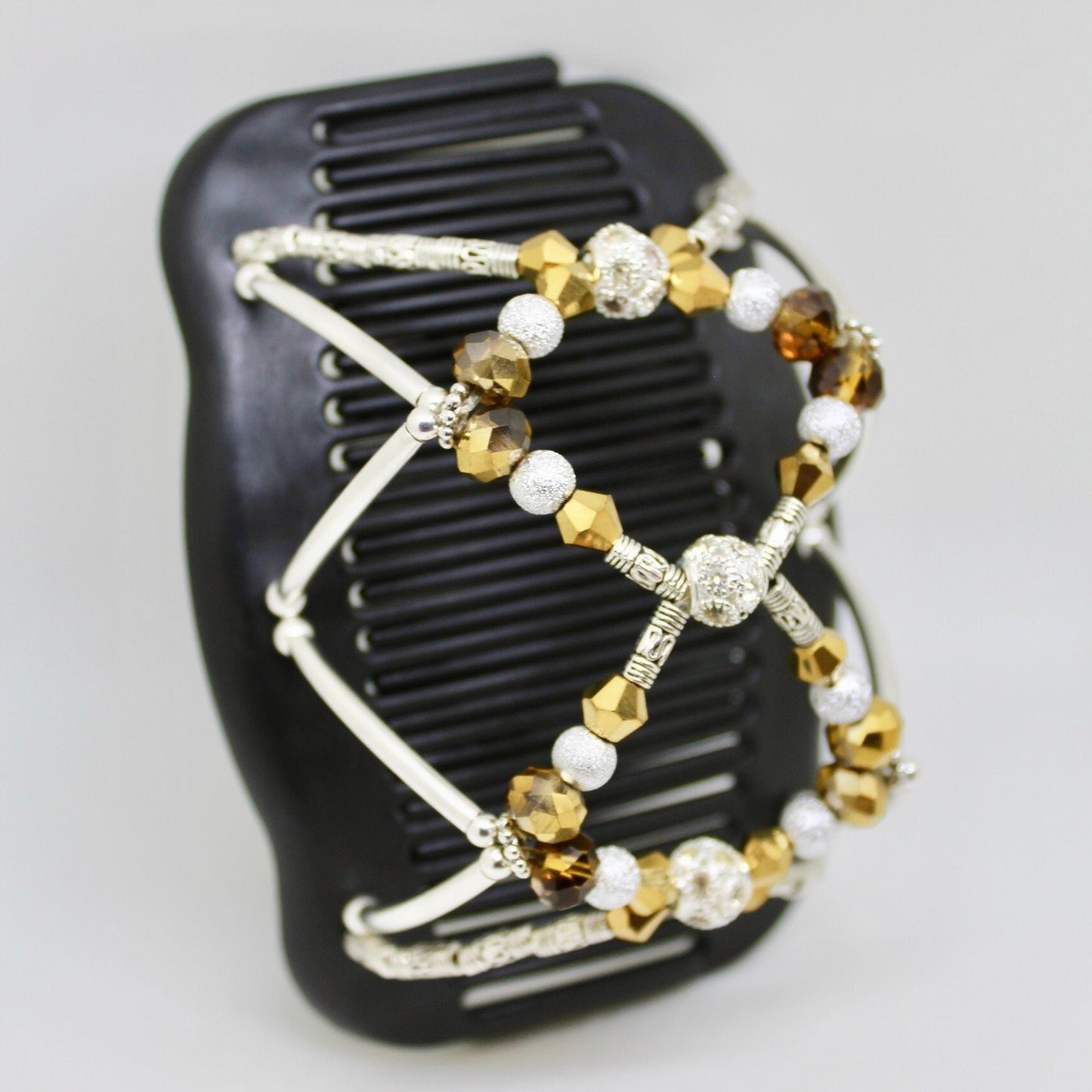 Hair Clip for Any Occasion, Gold Crystals, Magic Hair Clip, Lightweight, Hold Any Hair Type, Fancy Bun Holder, Won't Slide Out, Gift for Her