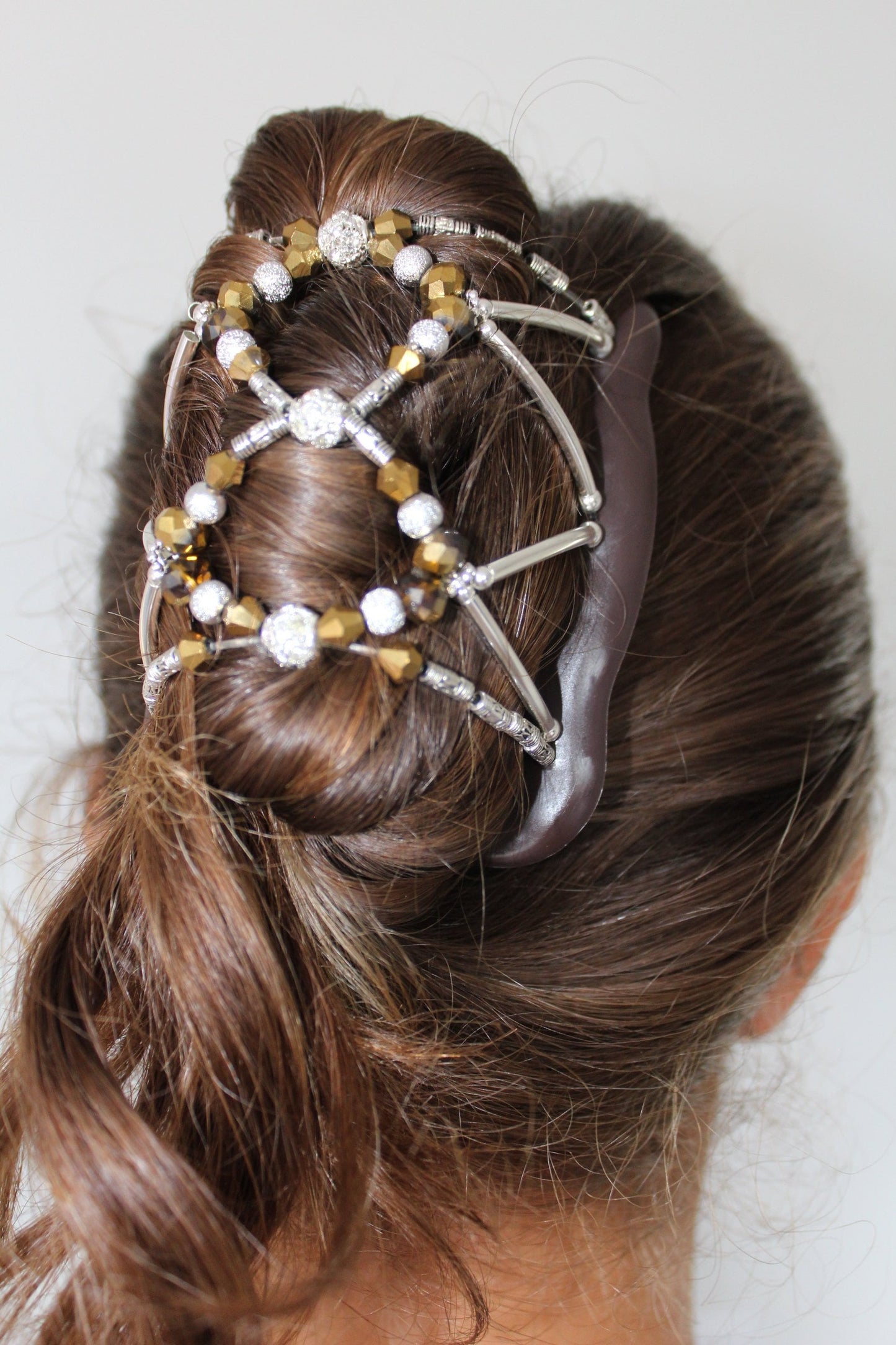 Hair Clip for Any Occasion, Gold Crystals, Magic Hair Clip, Lightweight, Hold Any Hair Type, Fancy Bun Holder, Won't Slide Out, Gift for Her