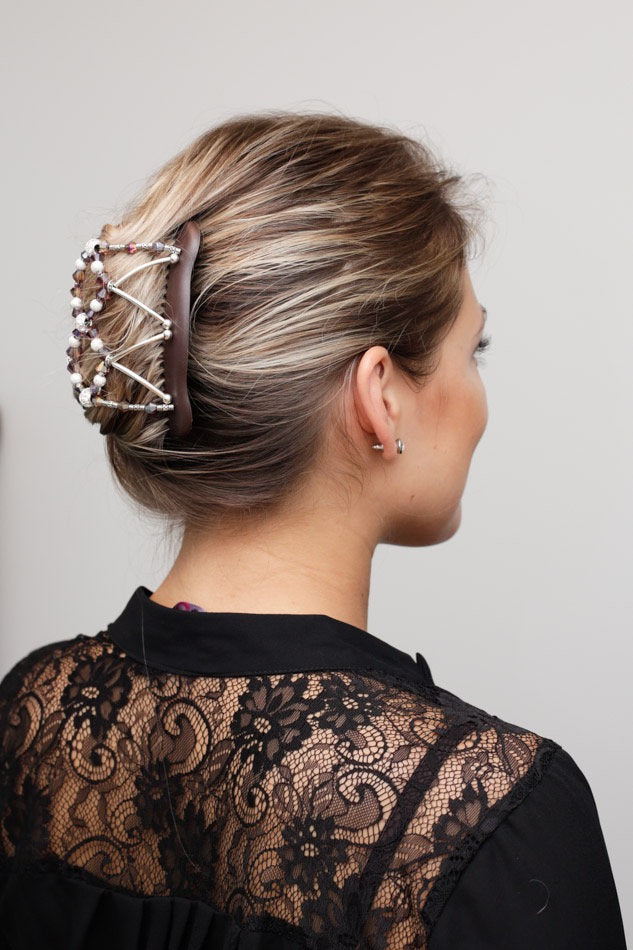 Fancy Hair Clip for Fine, Thin or Shoulder Length Hair, Won't Slide Out of Your Hair, Hold Fine Hair Tight, Perfect for Bun or French Twist