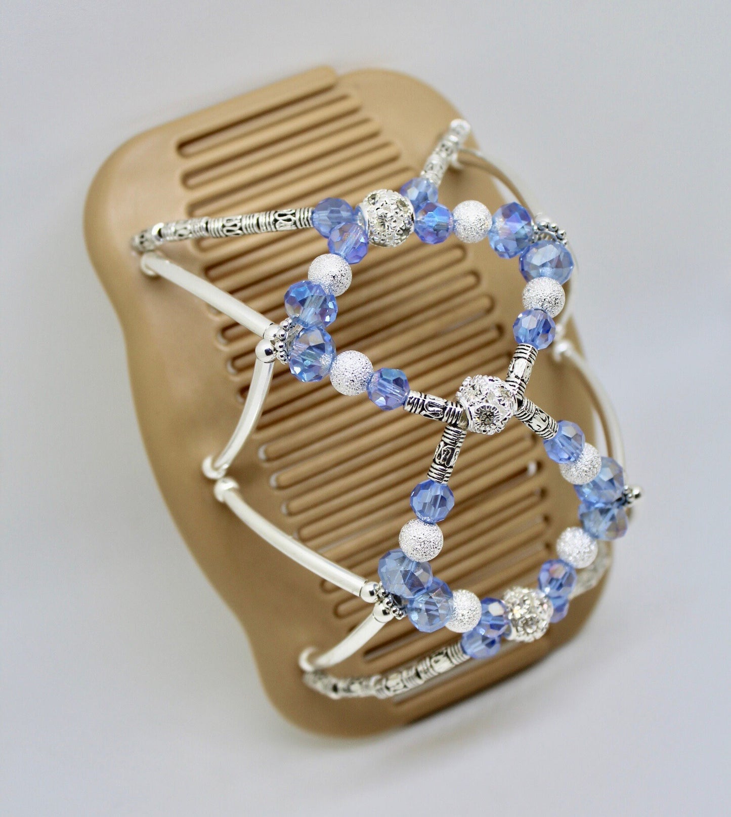 Fine Hair Clip, Light Blue Crystals, Magic Hair Clip, Lightweight, Perfect for Holding Thin, Fine or Shoulder Length Hair, It Won't Slide