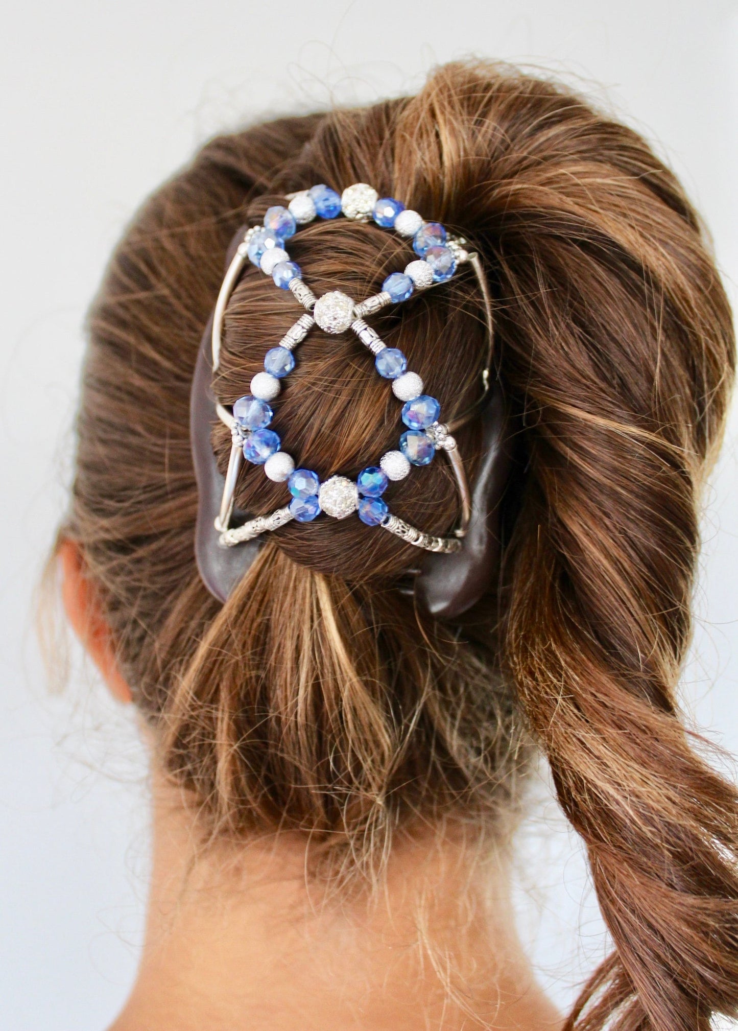 Fine Hair Clip, Light Blue Crystals, Magic Hair Clip, Lightweight, Perfect for Holding Thin, Fine or Shoulder Length Hair, It Won't Slide