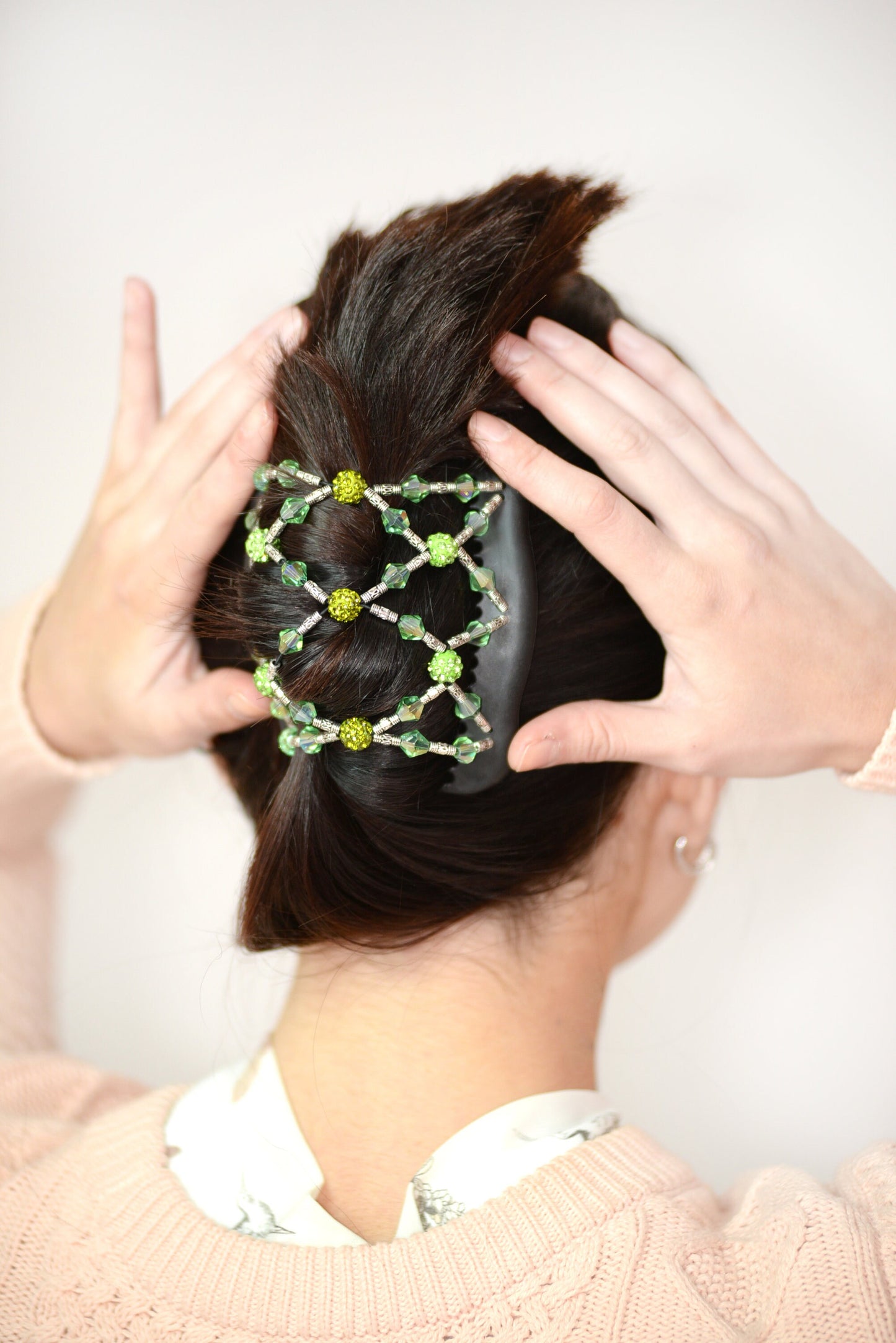 Fine Hair Clip that made for women with shoulder length, thin or fine type pf hair, Decorative Hair combs that won't slide out,Emerald Color