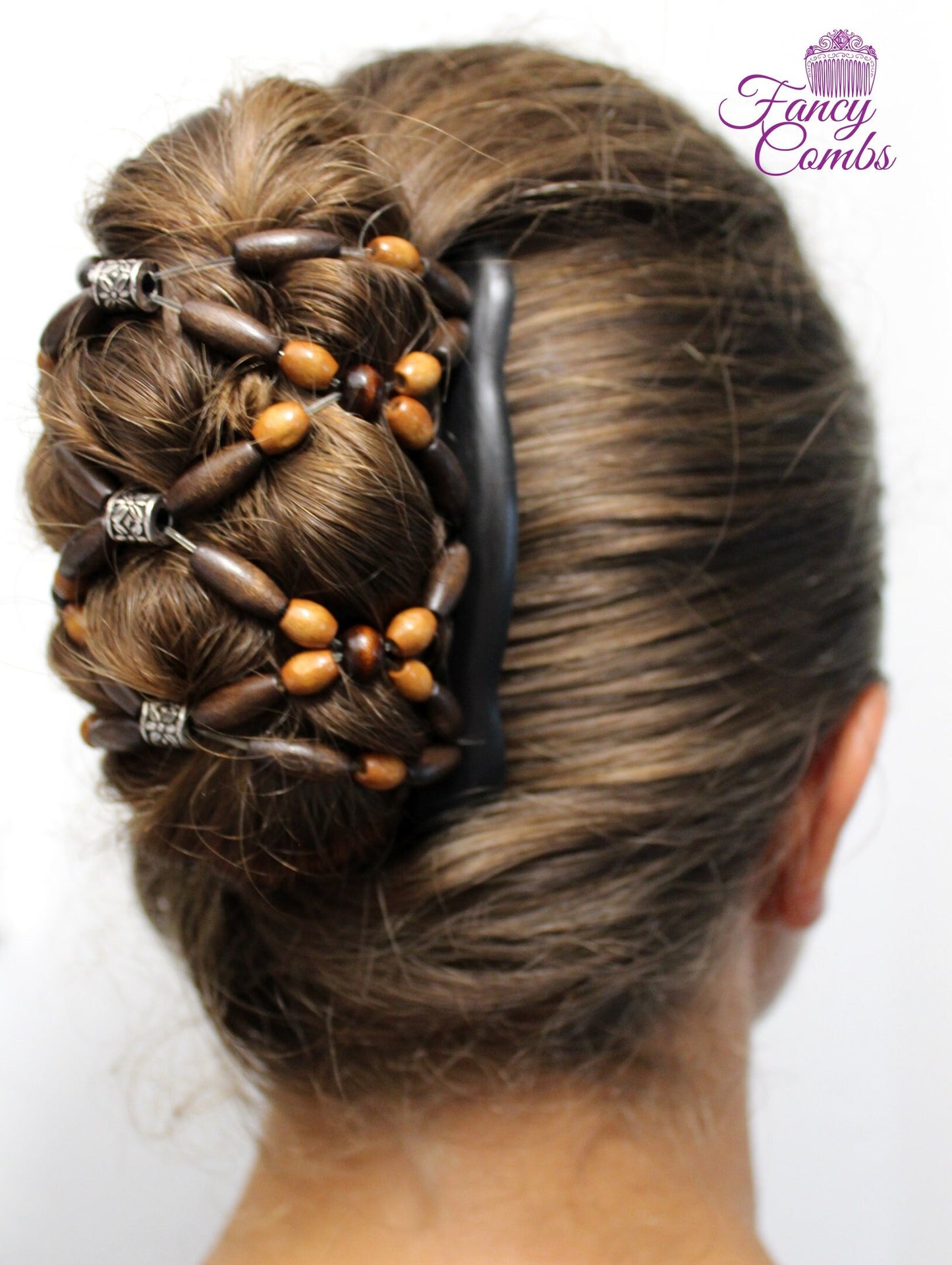 Hair Accessories, Hair Clips for Women, Double Hair Combs French Twist Holder, Bun Maker, Ponytail, Wooden Combs Very Light Hair Clip