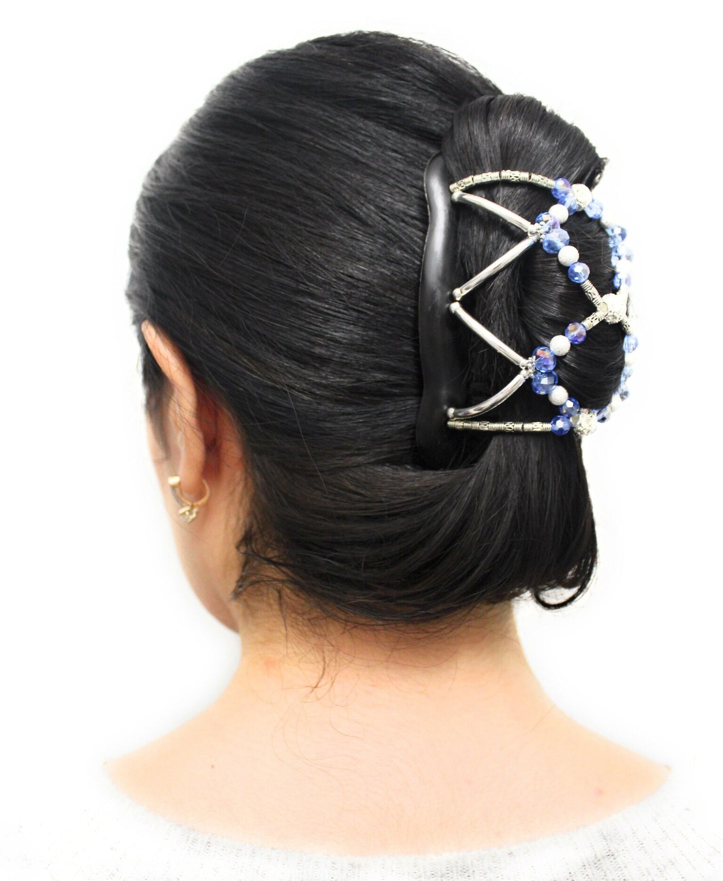 Fine Hair Clip, Light Blue Crystals, Magic Hair Clip, Lightweight, Perfect for Holding Thin, Fine or Shoulder Length Hair, It Won't Slide