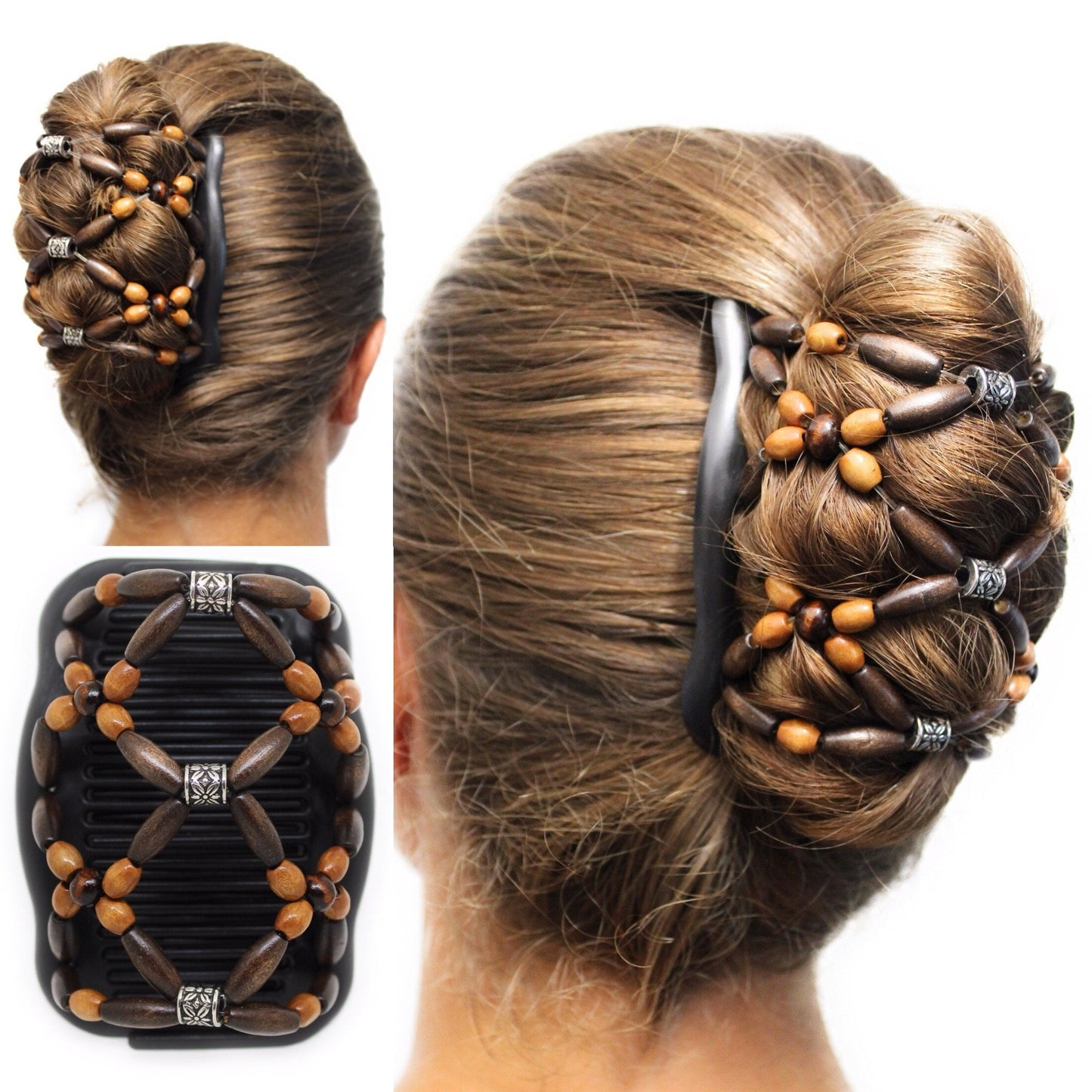 Hair Accessories, Hair Clips for Women, Double Hair Combs French Twist Holder, Bun Maker, Ponytail, Wooden Combs Very Light Hair Clip