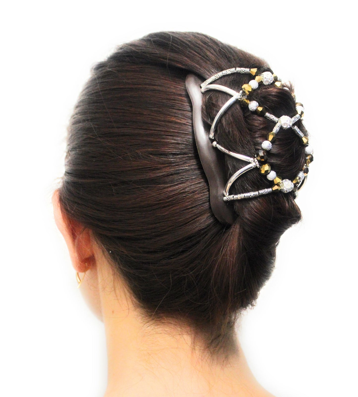 Hair Clip for Any Occasion, Gold Crystals, Magic Hair Clip, Lightweight, Hold Any Hair Type, Fancy Bun Holder, Won't Slide Out, Gift for Her