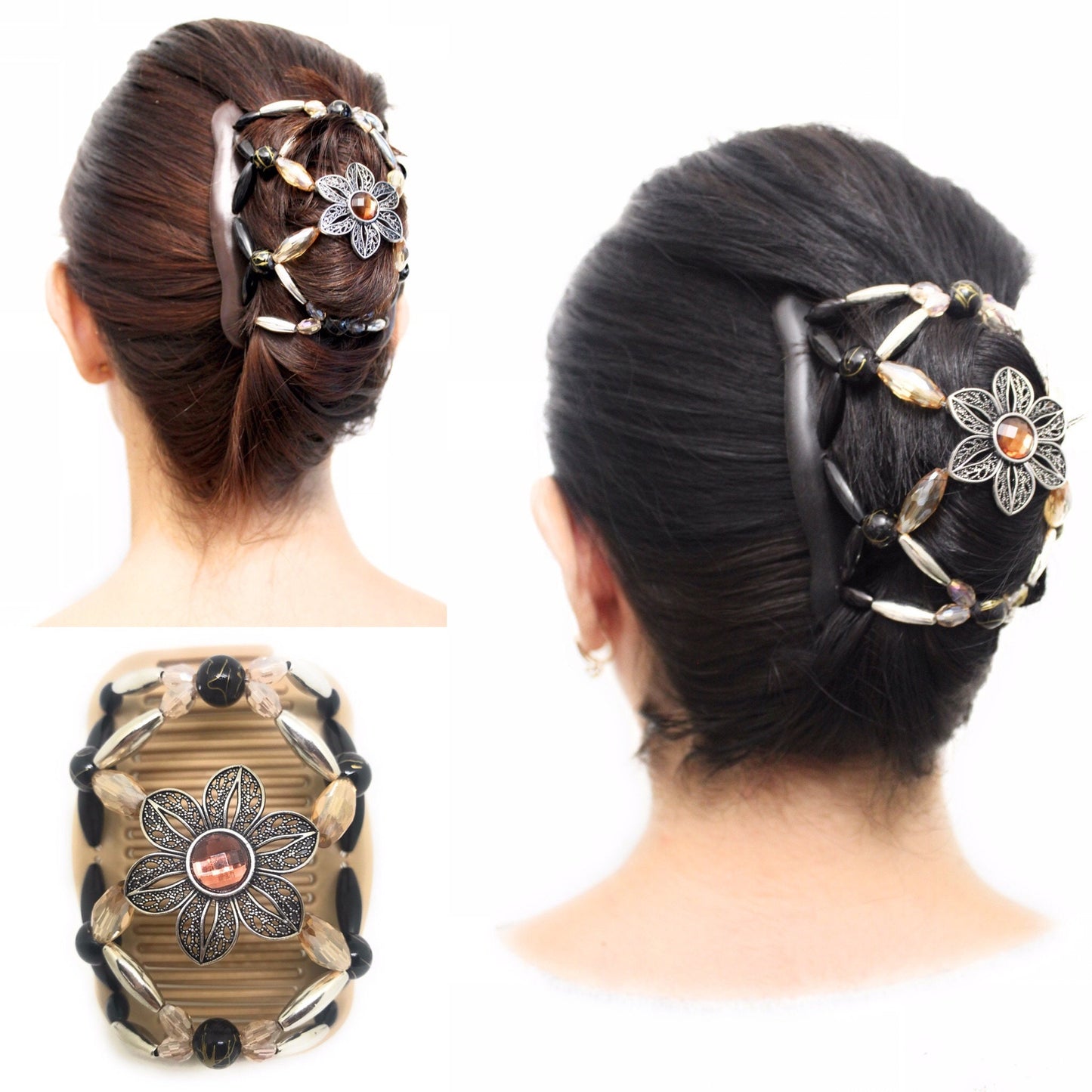 The Best Decorative Hair Clip Comb by Fancy Combs - Bun Maker, French Twist, Updo Pony Tail Holder For Long, Short, Thick or Thin Hair