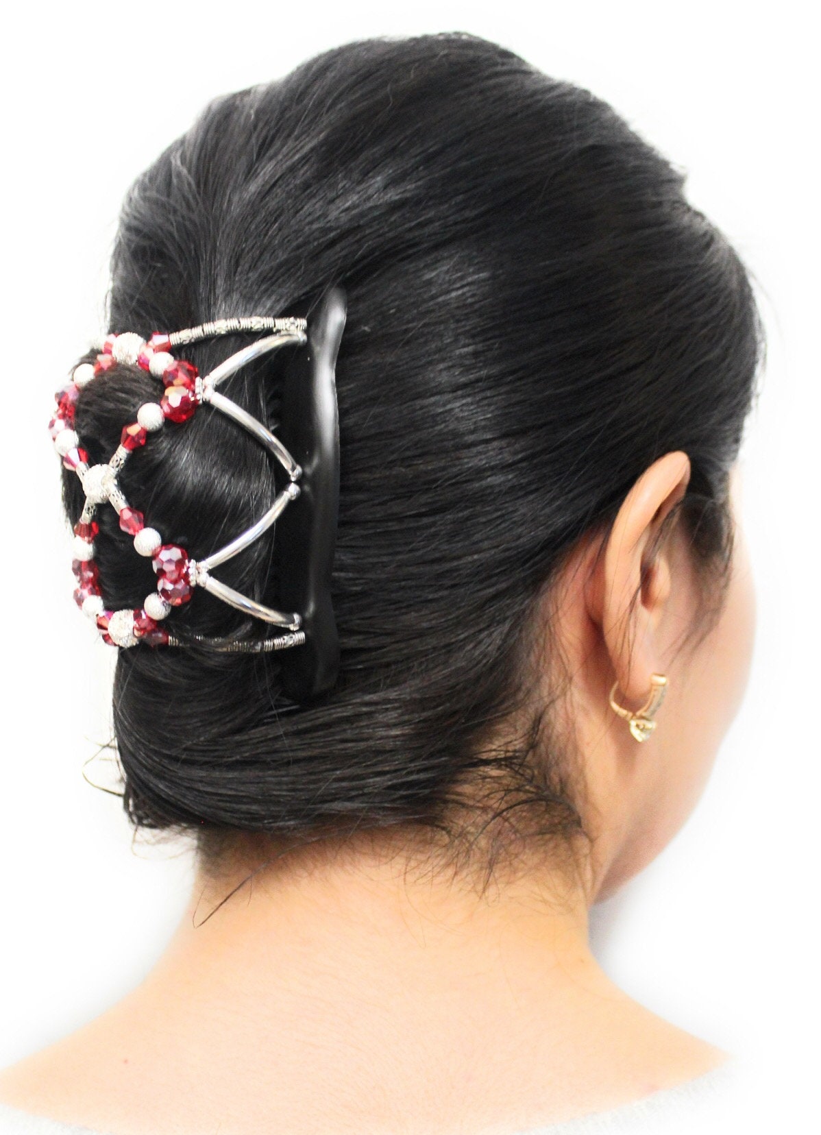 Magic Hair Clip, Red Color, Classy Style Hair, Everyday Hair Accessory, Hold Any Type of Hair, Barrette, Double Comb