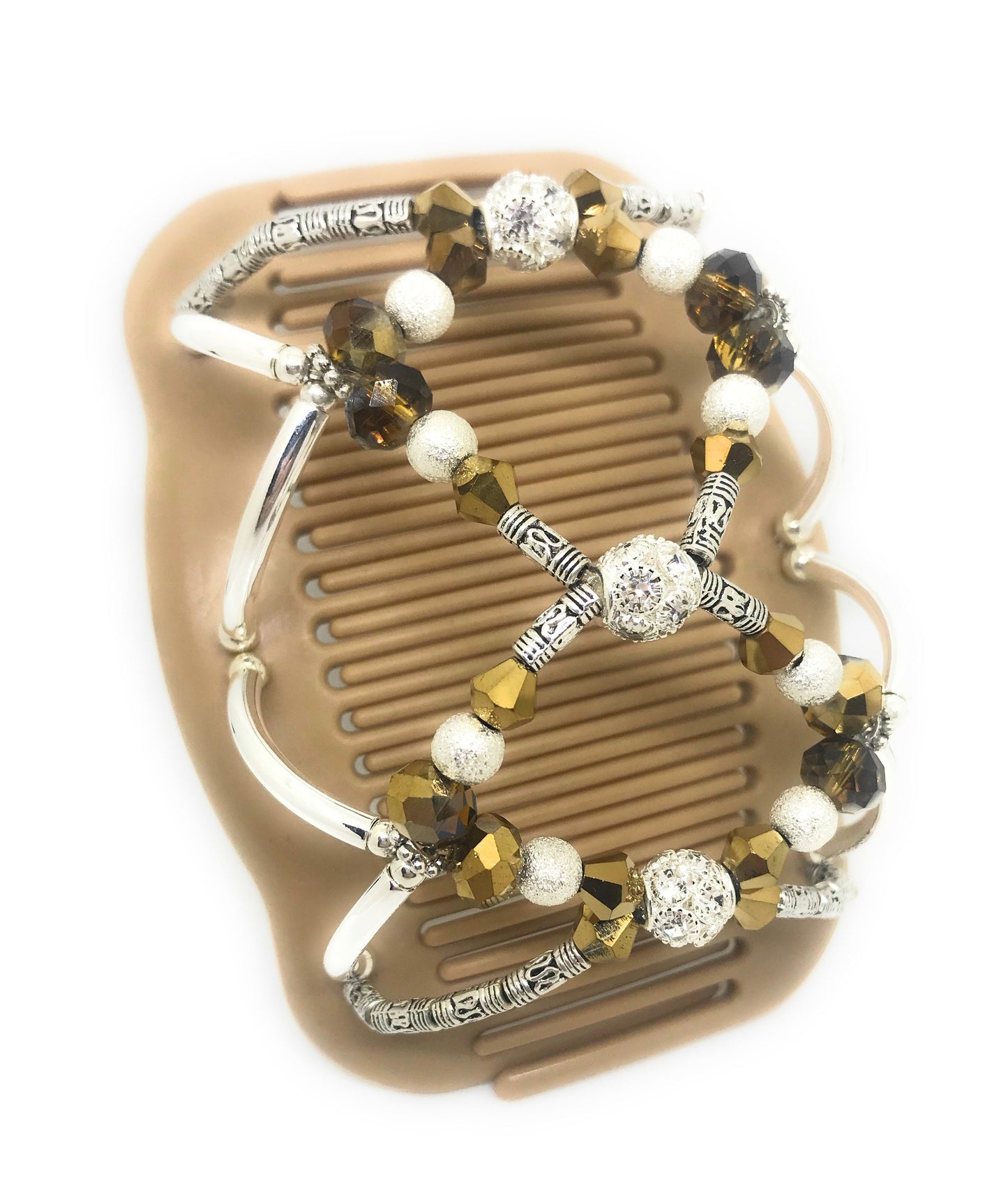 Hair Clip for Any Occasion, Gold Crystals, Magic Hair Clip, Lightweight, Hold Any Hair Type, Fancy Bun Holder, Won't Slide Out, Gift for Her