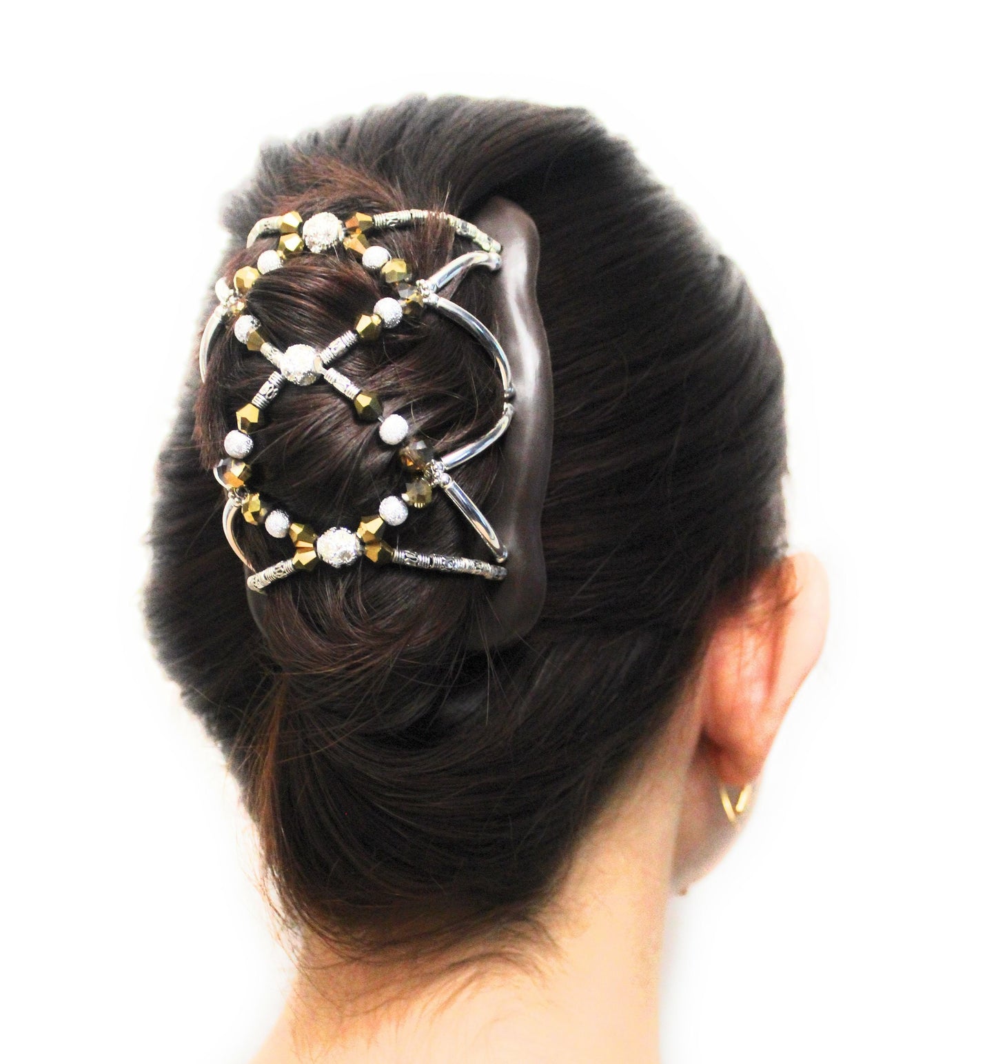 Hair Clip for Any Occasion, Gold Crystals, Magic Hair Clip, Lightweight, Hold Any Hair Type, Fancy Bun Holder, Won't Slide Out, Gift for Her
