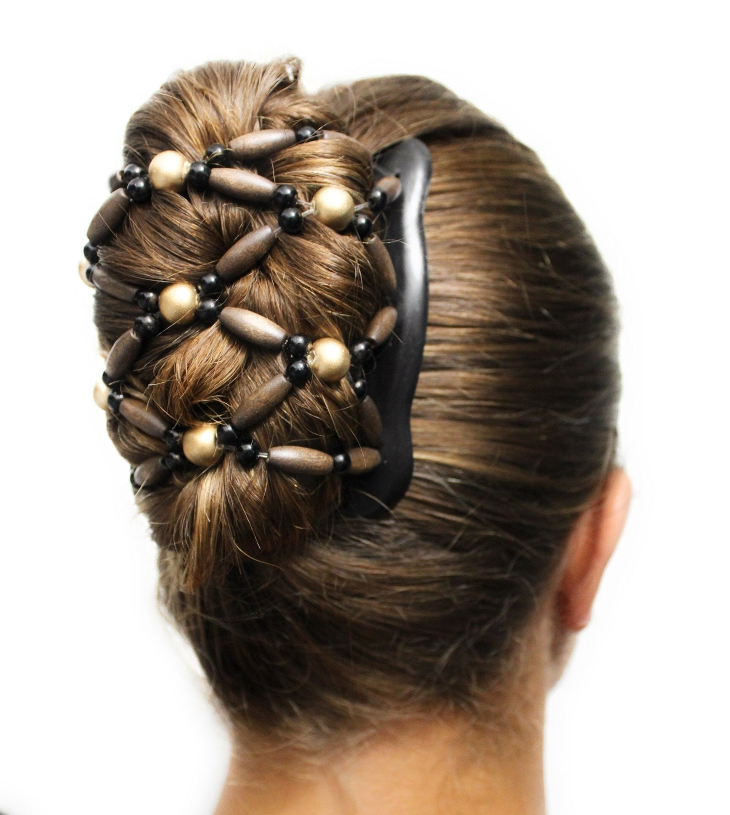 Gift for Mom, Decorative Hair Clip Comb, The Best Hair Accessory, Holds Thick and Long Hair, Wooden Beads, Double Hair Combs