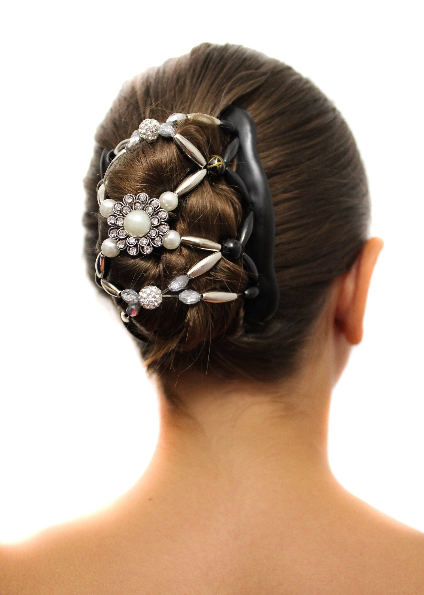 FANCY COMBS Premium Decorative Beaded Double Hair Comb Clip for Women, Bun Maker, Updo, Ponytail & French Twist