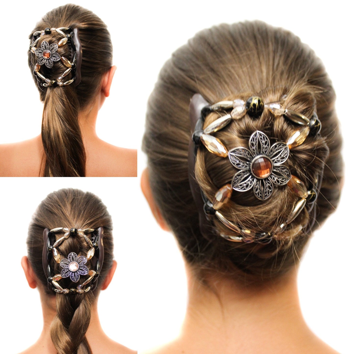The Best Decorative Hair Clip Comb by Fancy Combs - Bun Maker, French Twist, Updo Pony Tail Holder For Long, Short, Thick or Thin Hair