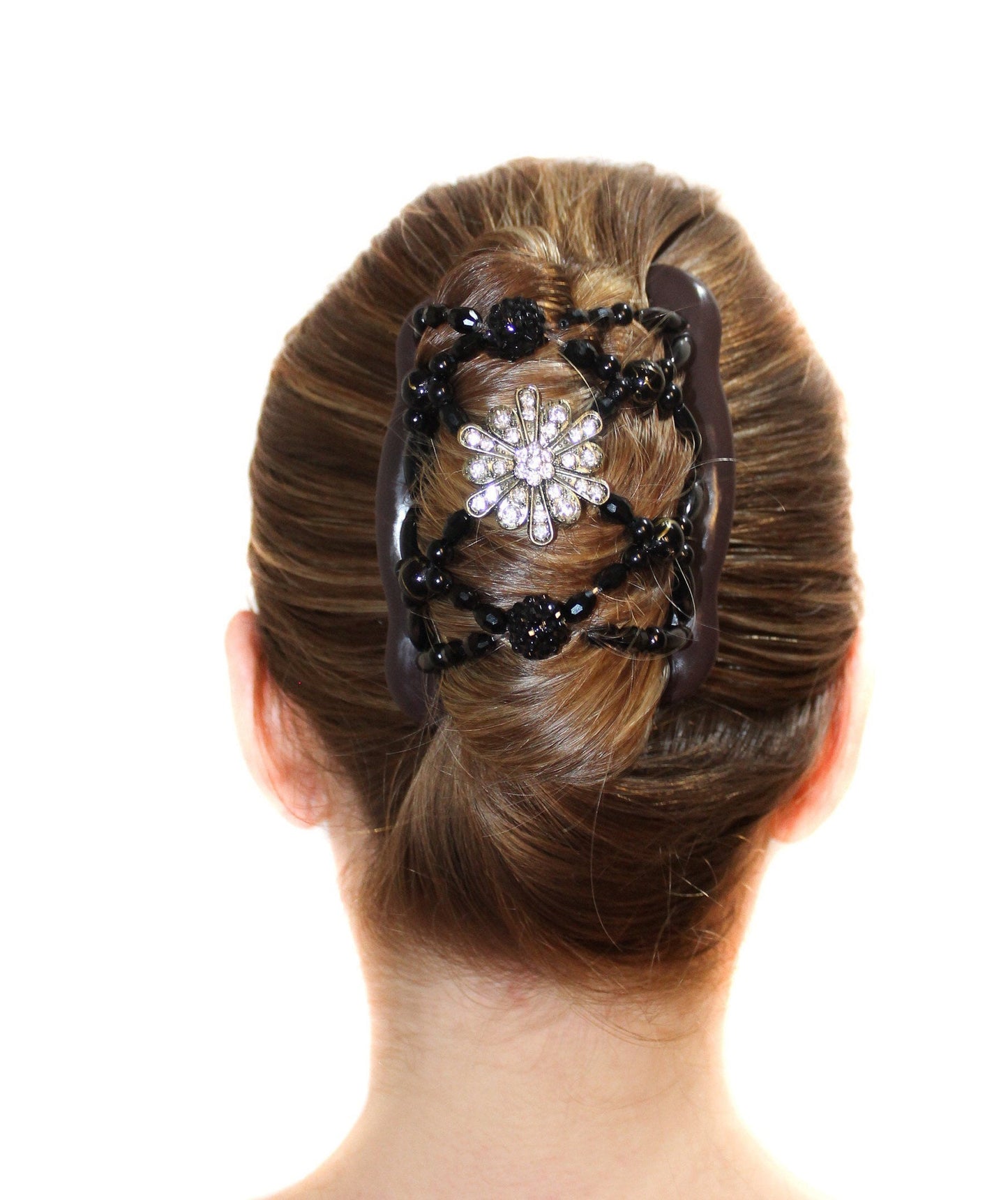 White Crystal Flower x Black Beads