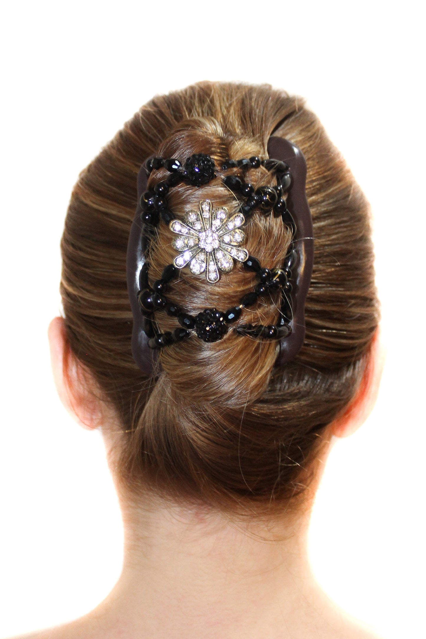 White Crystal Flower x Black Beads