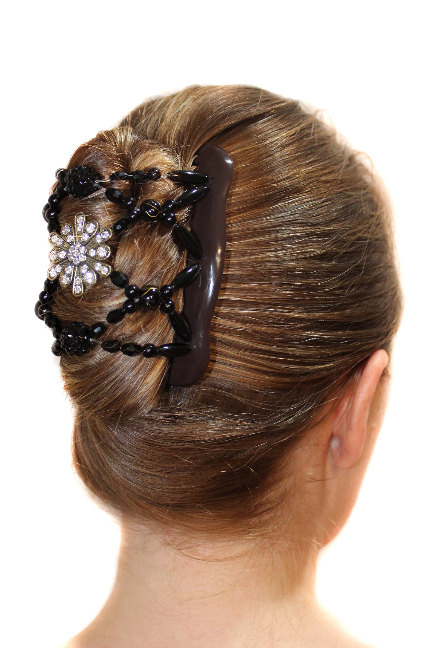White Crystal Flower x Black Beads