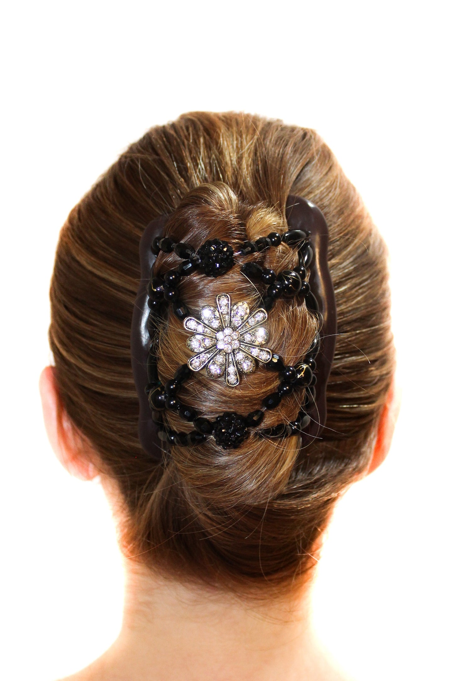 White Crystal Flower x Black Beads