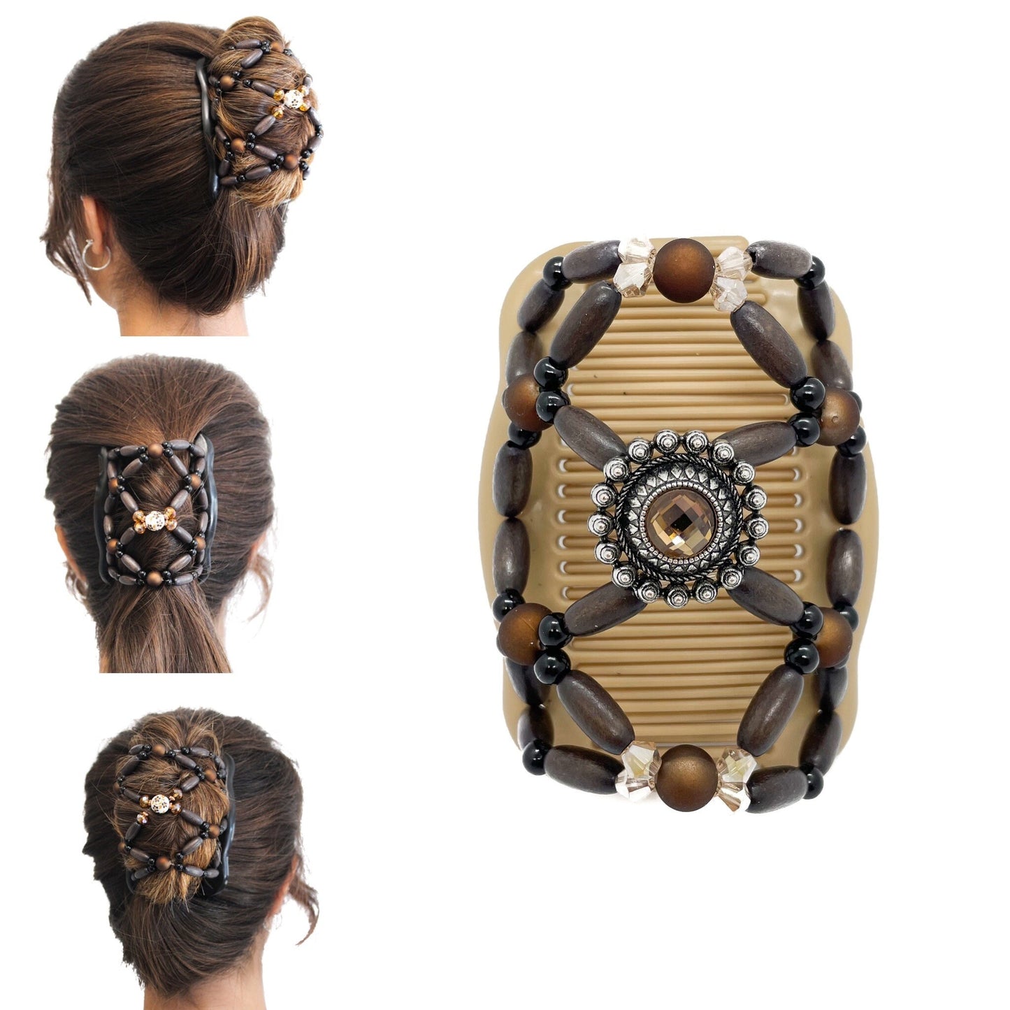 Fancy Combs Double Hair Comb for Bun, French Twist, Updo, Magic Styling Tool, Hair Accessory for Women and Girls, Gift for Christmas