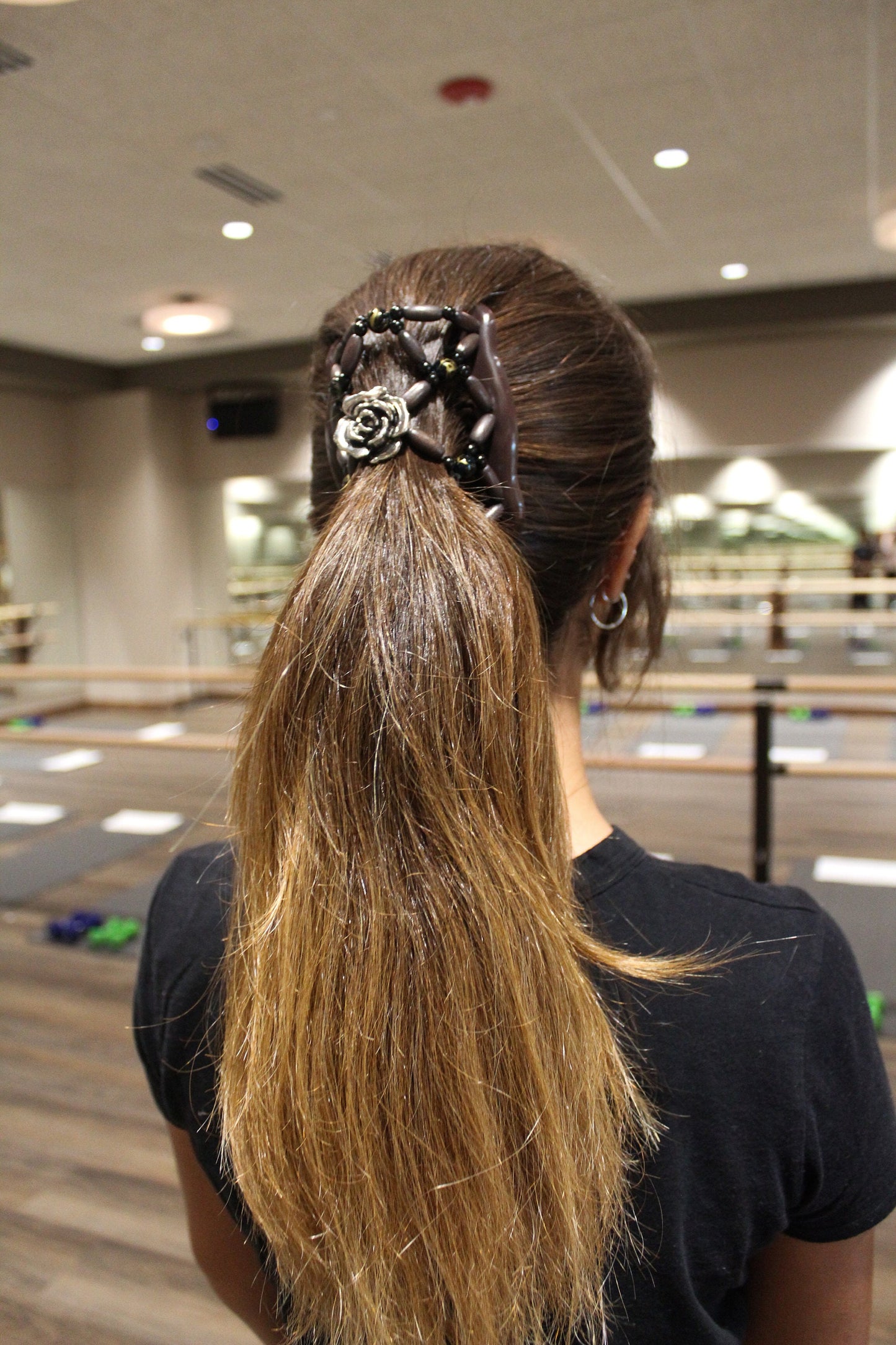 Best Bun Holder & French Twist for Thick, Thin, Long and Shorter Hair, Stretchy Double Combs, Natural Beads, Gift for Her.