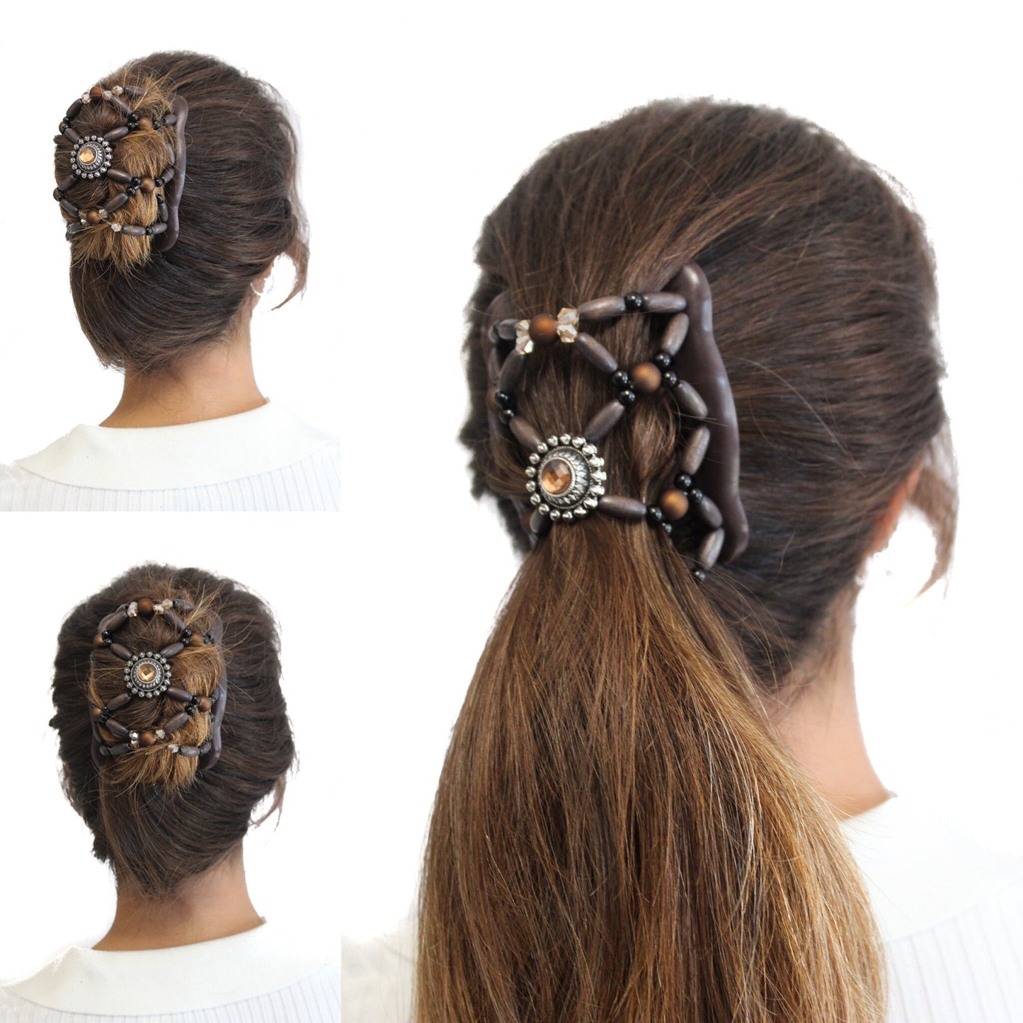 Fancy Combs Double Hair Comb for Bun, French Twist, Updo, Magic Styling Tool, Hair Accessory for Women and Girls, Gift for Christmas