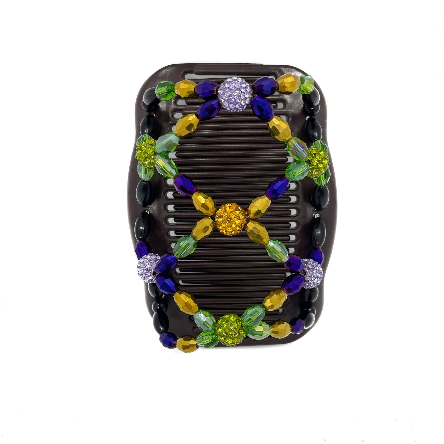 Mardi Gras Women's Accessories for Thick, Thin, Short or Long Hair, Double Hair Combs, Hair Clip that Holds Hair all Day, Bun Holder, Updo