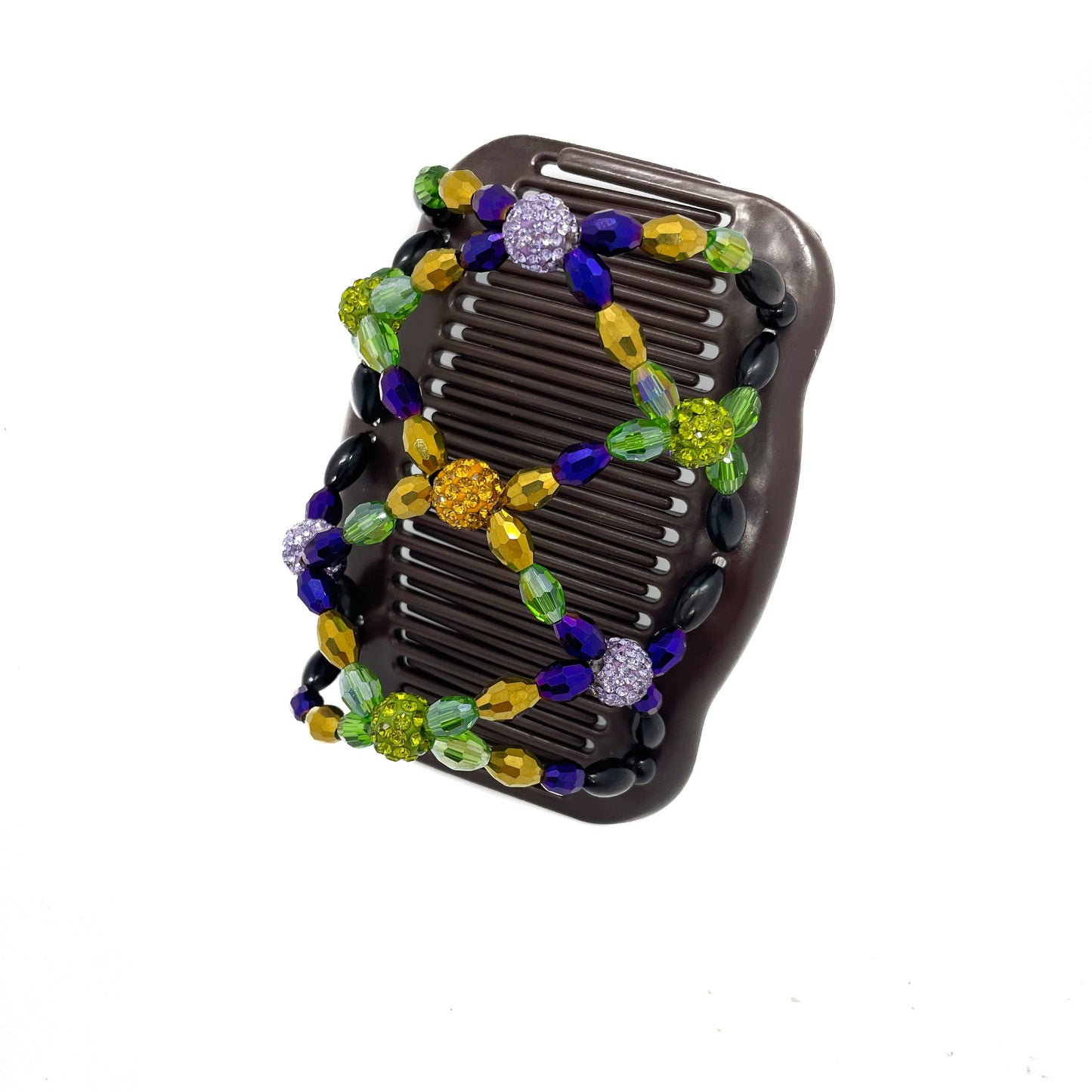 Mardi Gras Women's Accessories for Thick, Thin, Short or Long Hair, Double Hair Combs, Hair Clip that Holds Hair all Day, Bun Holder, Updo