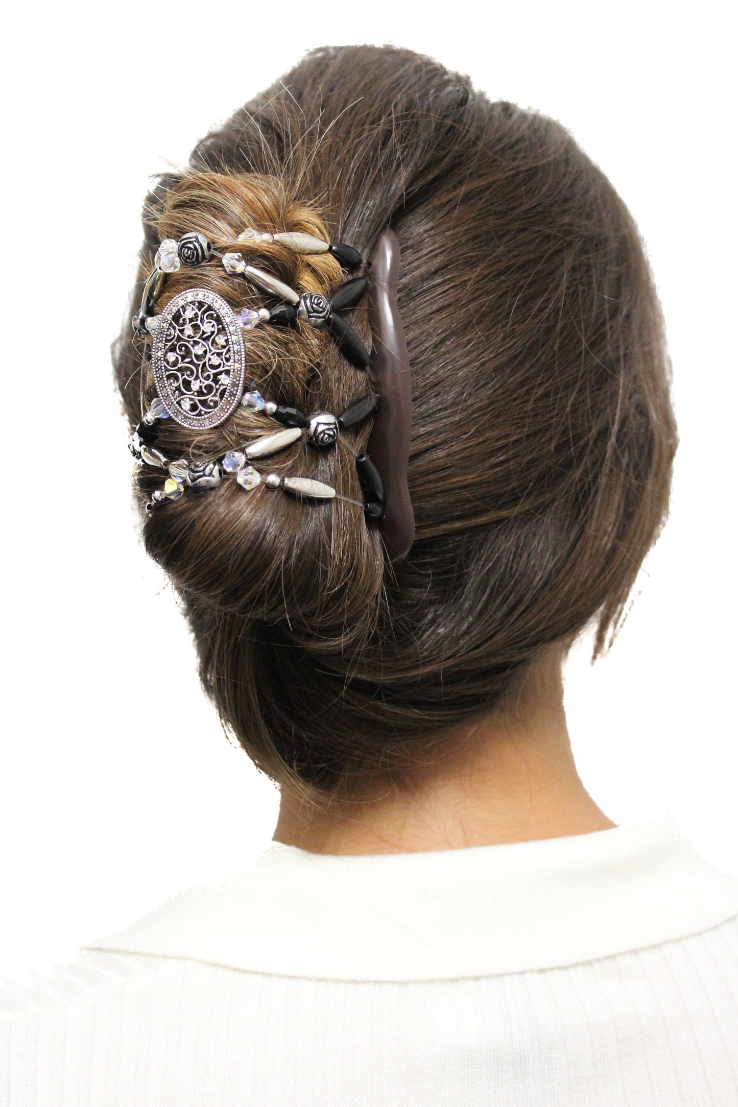 Mother's Day Gift, Hair Accessories, Swarovski Hair Clip, Hair Up Do, Bun Holder, French Twist, Ponytail, Hair Jewelry - Holds Hair All Day