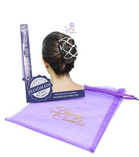 Christmas Gift Hair Accessories for Women and Gurls, Decorative Emerald Swarovski Crystal Stretchy Hair Clip Combs, Bun Holder