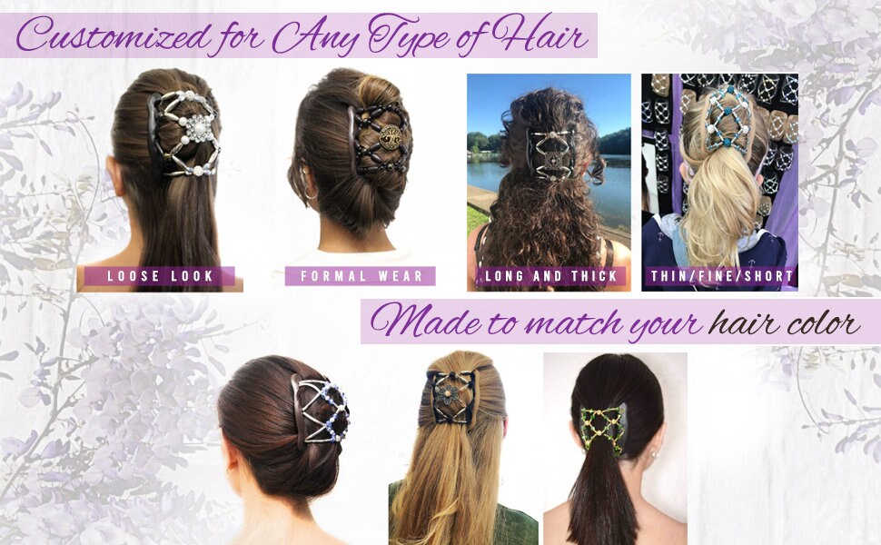 Dragonfly Hair Accessories for Women for Long, Short, Fine Hair, Bun Maker French Twist, Gift Ideas for Women, Double Stretchy Fancy Combs