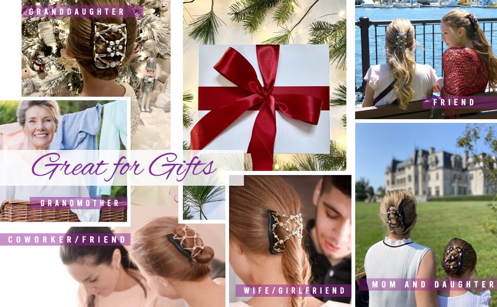 Dragonfly Hair Accessories for Women for Long, Short, Fine Hair, Bun Maker French Twist, Gift Ideas for Women, Double Stretchy Fancy Combs