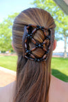 Hair Clip Women Thick or Average Hair Type, Wooden Bun Maker, French Twist Holder, Pony Tail, Double Comb Wooden Beads Holds Hair all day.
