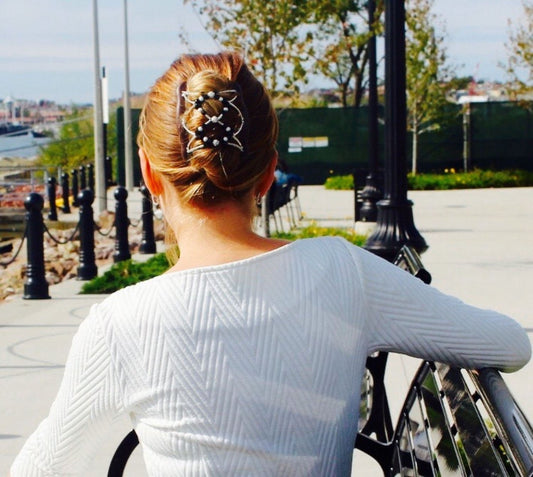 Fancy Hair Clip for Fine, Thin or Shoulder Length Hair, Won't Slide Out of Your Hair, Hold Fine Hair Tight, Perfect for Bun or French Twist