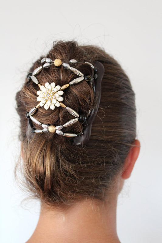 Elastic Hair Combs, Decorative Flower Beaded Hair Clip, Double Combs, Hair Clips for Thick Hair, Hair Bun, Hair Up Do, Hair Jewelry