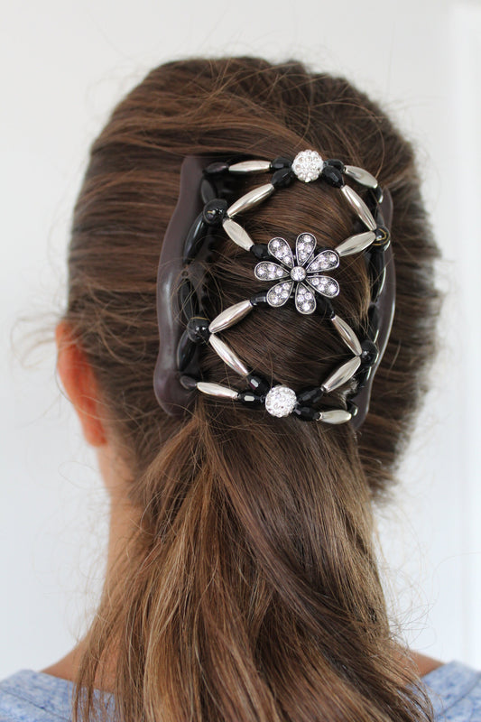 Decorative Flower Hair Comb, Gift For Her, Bridal Hair, Double Comb, Beaded Hair Clip, Hold Any Hair Type, Bun Holder, Hair Jeweler