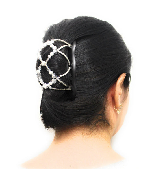 Women Hair Clip for Updo, Bun Holder, Wedding Hair Clip, For Thin or Thick hair, Fancy Hair Piece, It Won't Slide Out.