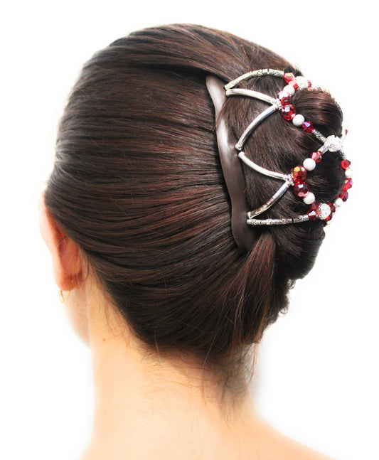 Magic Hair Clip, Red Color, Classy Style Hair, Everyday Hair Accessory, Hold Any Type of Hair, Barrette, Double Comb