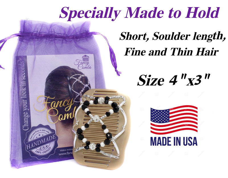 Fine Hair Clip that made for women with shoulder length, thin or fine type pf hair. Decorative Hair combs that won&#39;t slide out.