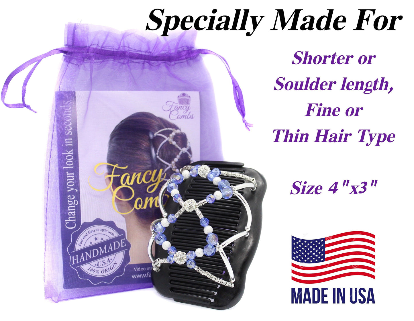 Fine Hair Clip that made for women with shoulder length, thin or fine type pf hair. Decorative Hair combs that won&#39;t slide out.
