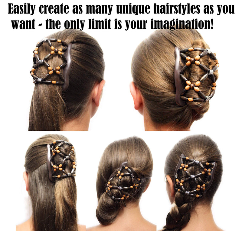 Tree of Life Hair Accessory, Minimalist Hair Clips for Women, Double Magic Wooden Combs, Great for Bun Maker, Ponytail, Lightweight Combs