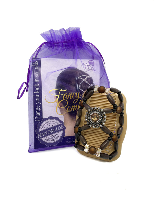 Fancy Combs Double Hair Comb for Bun, French Twist, Updo, Magic Styling Tool, Hair Accessory for Women and Girls, Gift for Christmas