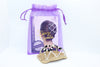Purple Flower Hair Accessories, Natural Wooden Stretchy Double Combs, Holds Hair All Day, Best replacement for Claw Clips