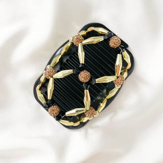 Gold Hair Accessories, Hair Clips for Women with Short, Long, Thick, Thin, Fine Hair, Double Elastic Hair Combs, Bun Holder, Banana Clip